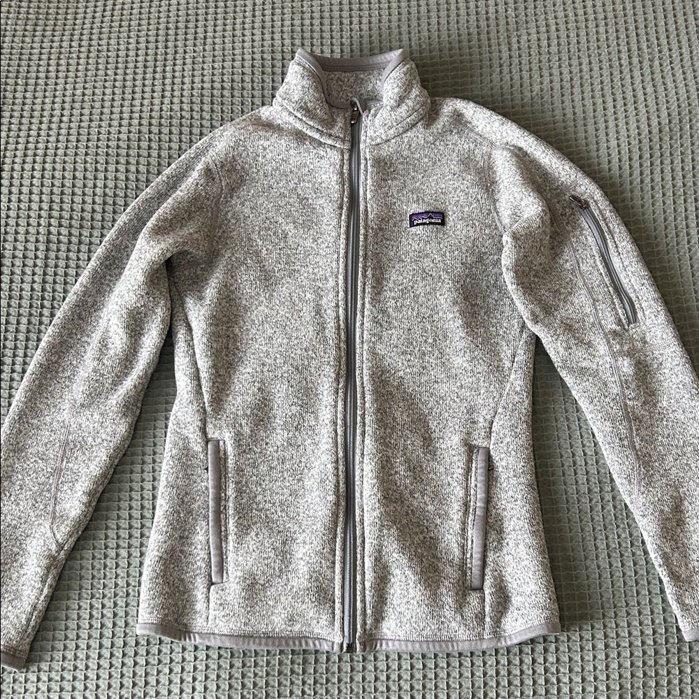 Patagonia Light Gray Zip-Up Fleece Jacket